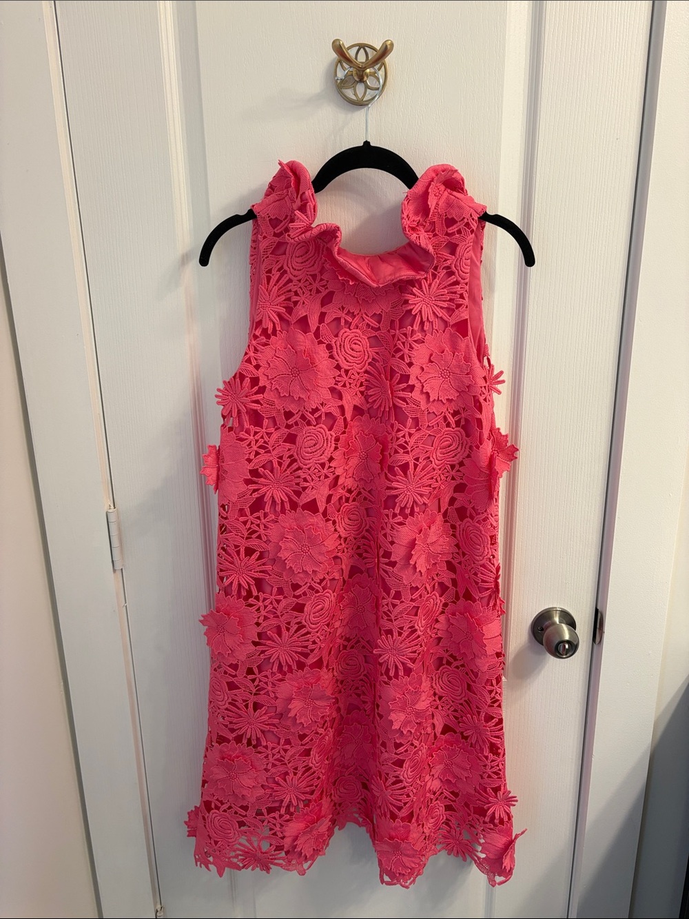 Tuckernuck Pink Floral Appliqué Lace Mini Dress